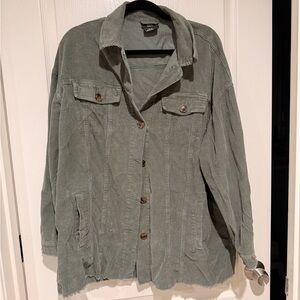 City Chic Corduroy Button-Front Jacket